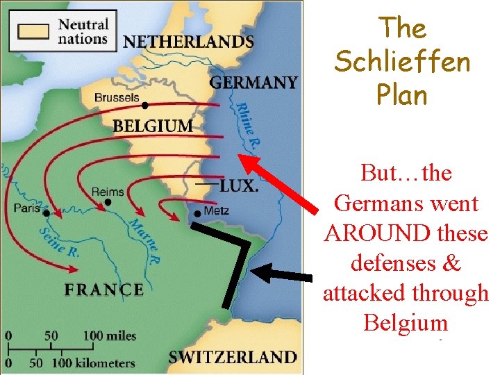 The Schlieffen Plan But…the France Germans went anticipated a AROUND these German attack &