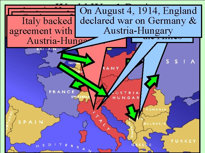 World War 1 Begins Austria-Hungary On On August July 28, 1914, 4, 1914, Serbia