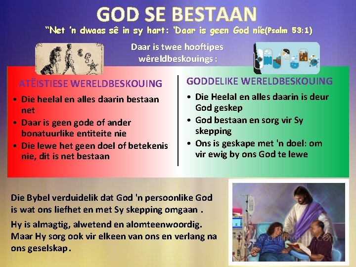 GOD SE BESTAAN “Net ’n dwaas sê in sy hart: ‘Daar is geen God