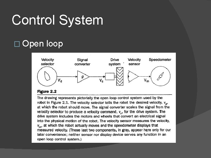 Control System � Open loop 