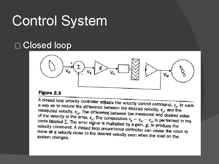 Control System � Closed loop 