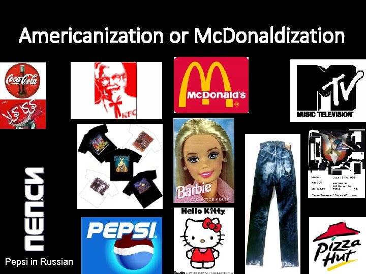 Americanization or Mc. Donaldization Pepsi in Russian 