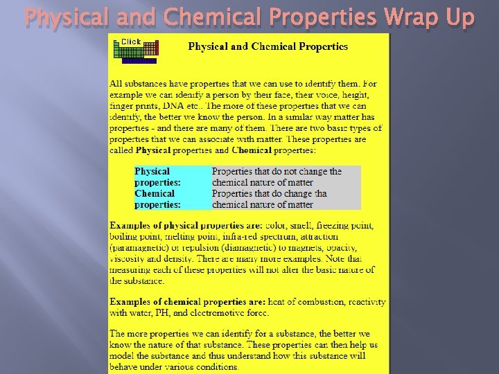 Physical and Chemical Properties Wrap Up 