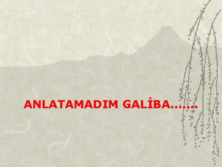 ANLATAMADIM GALİBA. . . . 