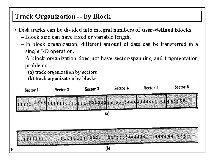 Track Organization -- by Block • Disk tracks can be divided into integral numbers