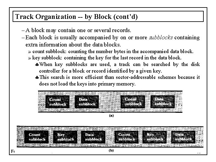 Track Organization -- by Block (cont’d) – A block may contain one or several
