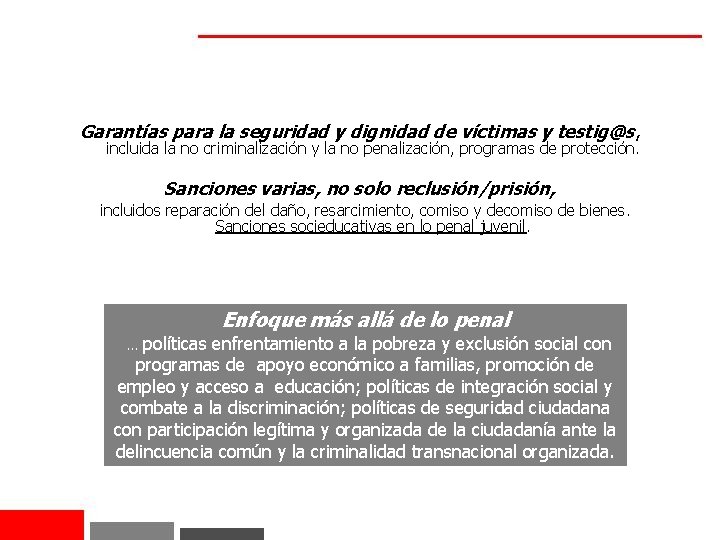 Garantías para la seguridad y dignidad de víctimas y testig@s , incluida la no