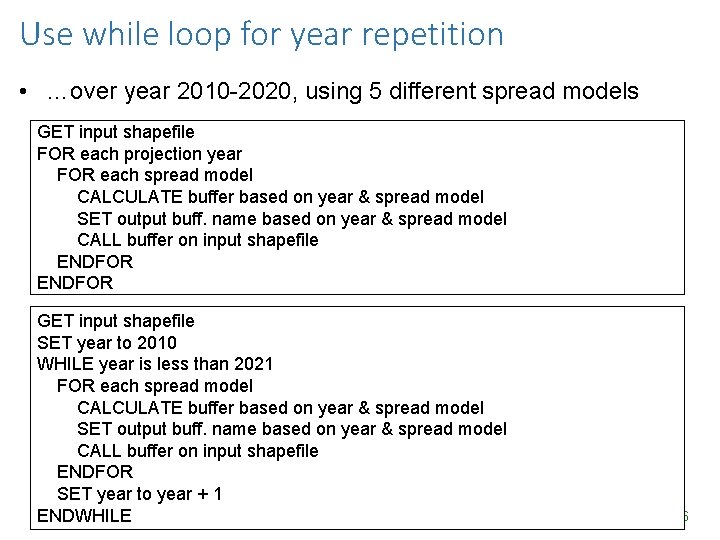 Use while loop for year repetition • …over year 2010 -2020, using 5 different Use while loop for year repetition • …over year 2010 -2020, using 5 different