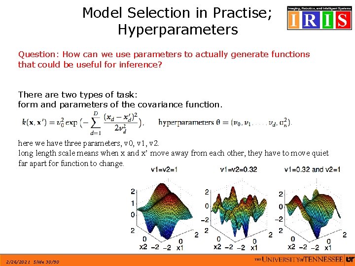 Model Selection in Practise; Hyperparameters Question: How can we use parameters to actually generate