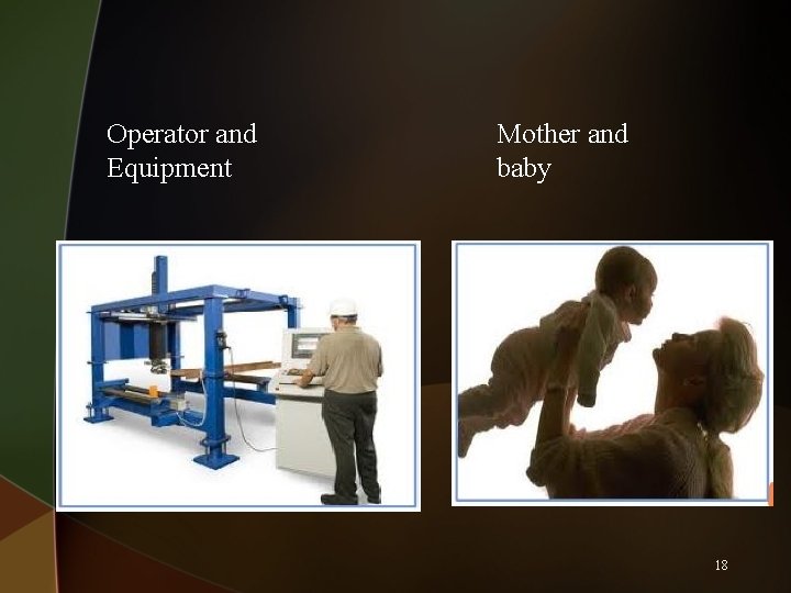 Operator and Equipment Mother and baby 18 