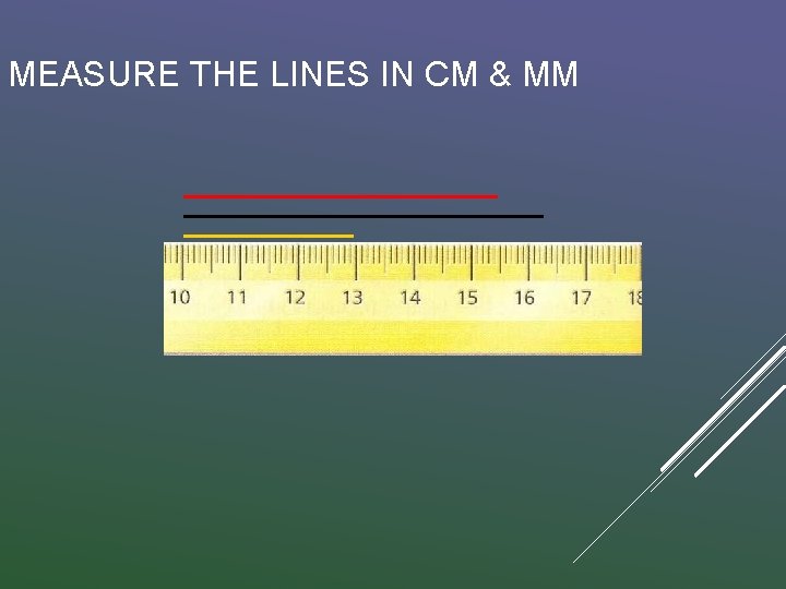 MEASURE THE LINES IN CM & MM 