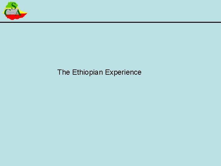 The Ethiopian Experience 