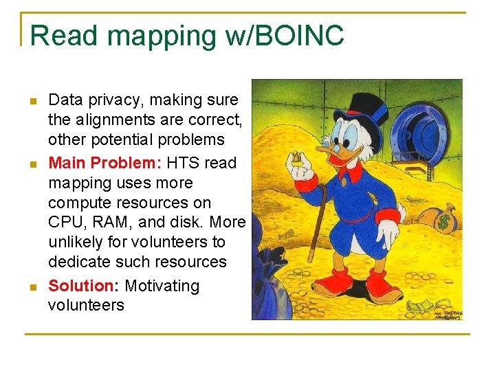 Read mapping w/BOINC Data privacy, making sure the alignments are correct, other potential problems