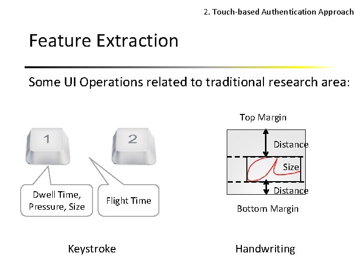 2. Touch-based Authentication Approach Feature Extraction Some UI Operations related to traditional research area: