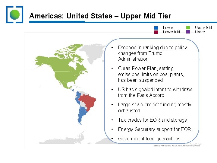 Americas: United States – Upper Mid Tier Lower Mid • Dropped in ranking due
