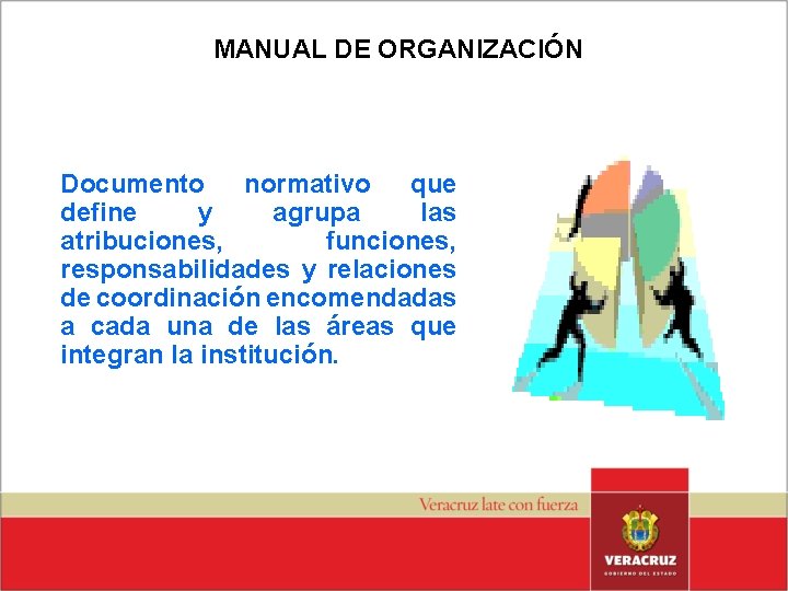 MANUAL DE ORGANIZACIÓN Documento normativo que define y agrupa las atribuciones, funciones, responsabilidades y