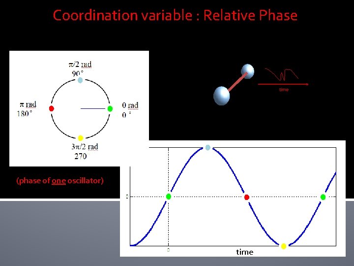 Coordination variable : Relative Phase time (phase of one oscillator) time Coordination variable : Relative Phase time (phase of one oscillator) time
