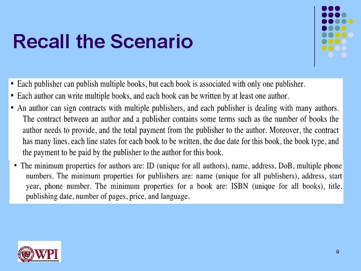 Recall the Scenario 9 