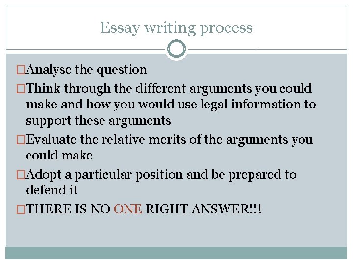 Essay writing process �Analyse the question �Think through the different arguments you could make