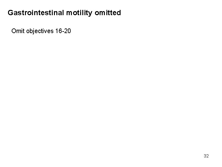 Gastrointestinal motility omitted Omit objectives 16 -20 32 