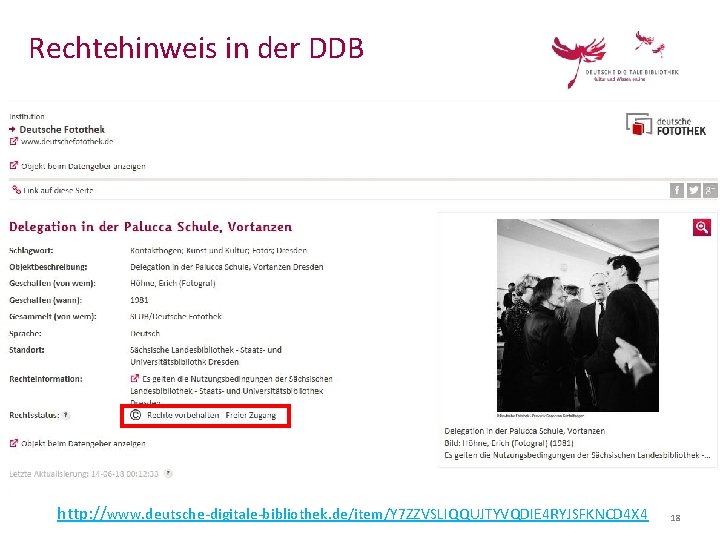 Rechtehinweis in der DDB http: //www. deutsche-digitale-bibliothek. de/item/Y 7 ZZVSLIQQUJTYVQDIE 4 RYJSFKNCD 4 X