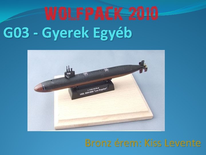 G 03 - Gyerek Egyéb Bronz érem: Kiss Levente 