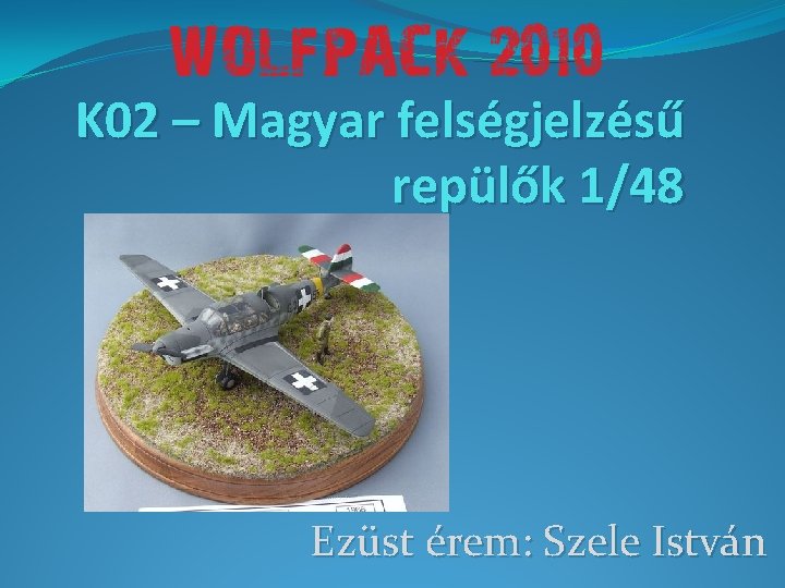 K 02 – Magyar felségjelzésű repülők 1/48 Ezüst érem: Szele István 