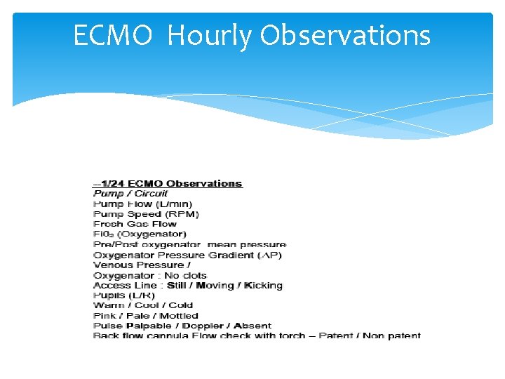 ECMO Hourly Observations 
