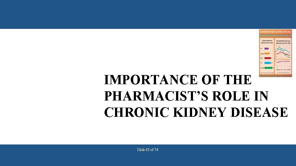 IMPORTANCE OF THE PHARMACIST’S ROLE IN CHRONIC KIDNEY DISEASE Slide 63 of 74 