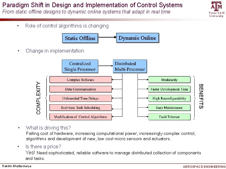 Paradigm Shift in Design and Implementation of Control Systems From static offline designs to