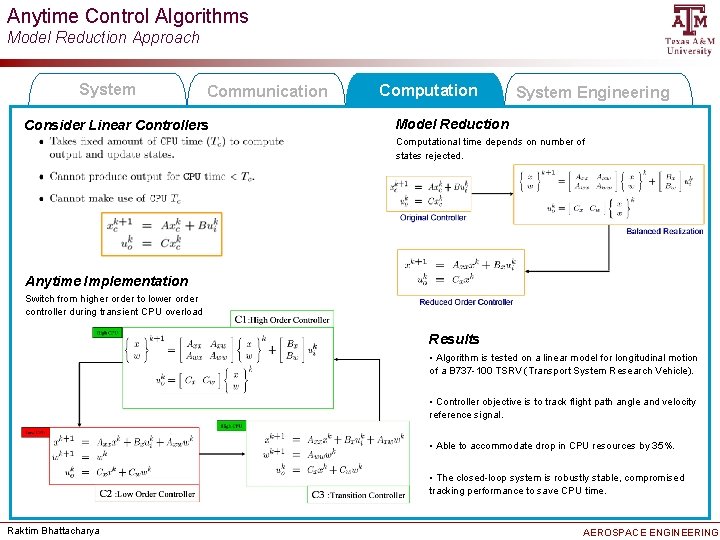 Anytime Control Algorithms Model Reduction Approach System Communication Consider Linear Controllers Computation System Engineering