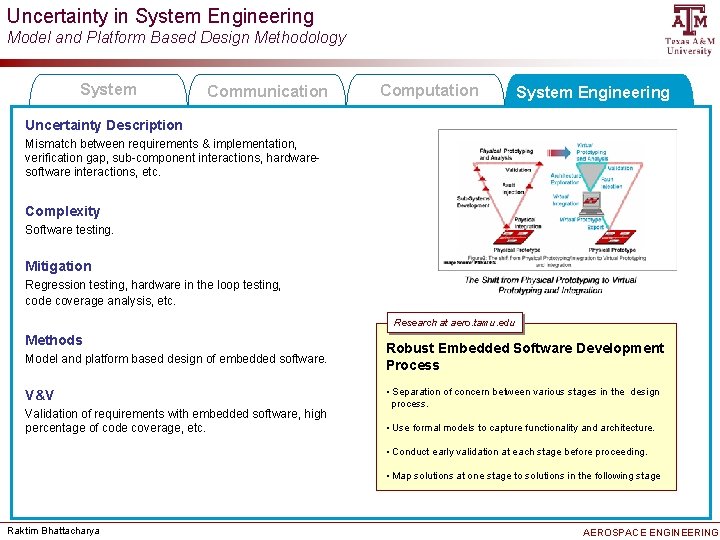 Uncertainty in System Engineering Model and Platform Based Design Methodology System Communication Computation System