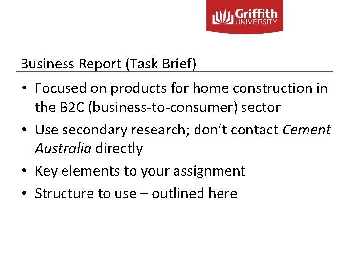 Business Report (Task Brief) • Focused on products for home construction in the B