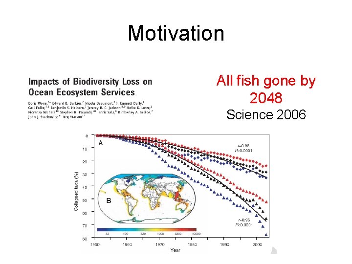 Motivation All fish gone by 2048 Science 2006 