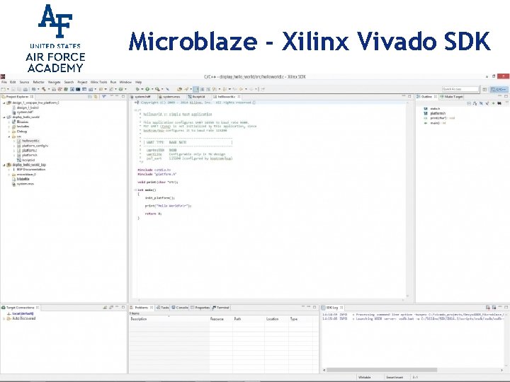 Microblaze - Xilinx Vivado SDK n . C Project in Xilinx Vivado SDK (