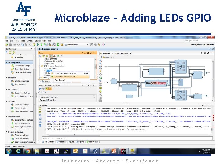 Microblaze – Adding LEDs GPIO Integrity - Service - Excellence 