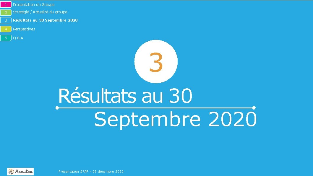 1 Présentation du Groupe 2 Stratégie / Actualité du groupe 3 Résultats au 30