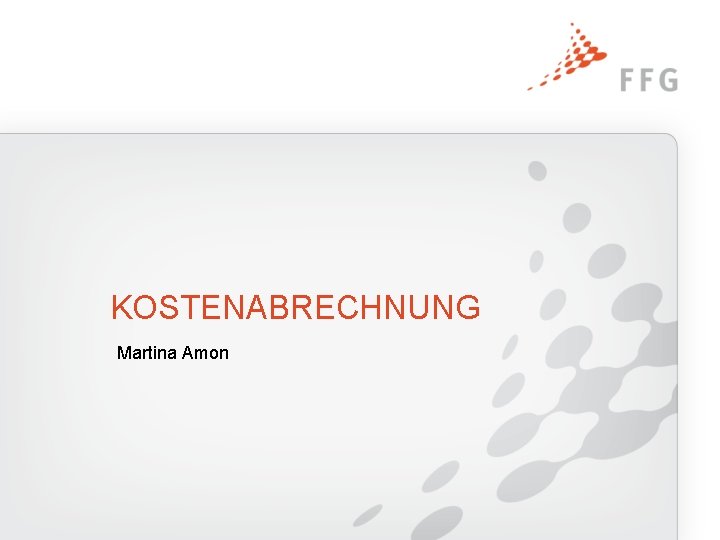 KOSTENABRECHNUNG Martina Amon 