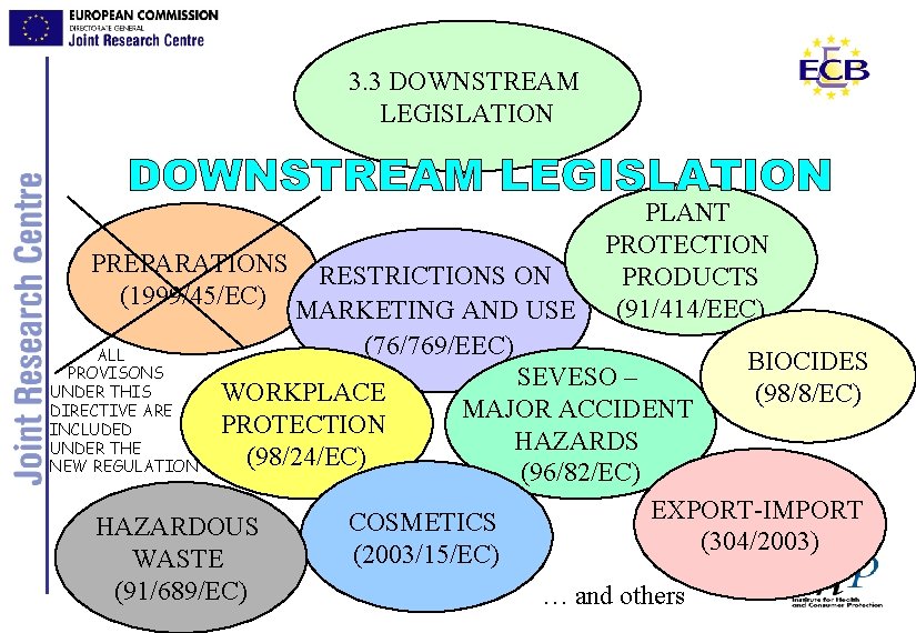 3. 3 DOWNSTREAM LEGISLATION PLANT PROTECTION PREPARATIONS RESTRICTIONS ON PRODUCTS (1999/45/EC) MARKETING AND USE