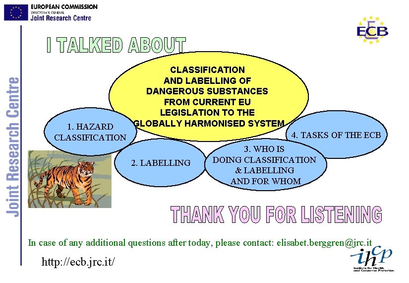 1. HAZARD CLASSIFICATION AND LABELLING OF DANGEROUS SUBSTANCES FROM CURRENT EU LEGISLATION TO THE