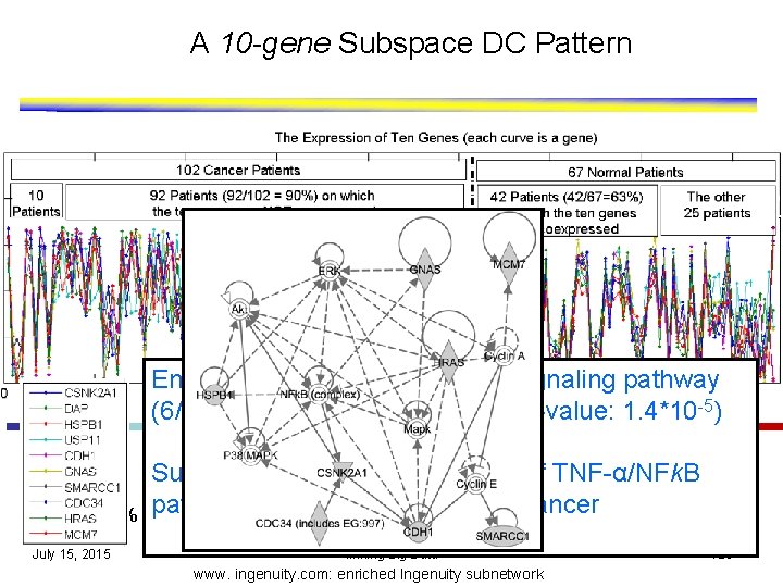 A 10 -gene Subspace DC Pattern Enriched with the TNF-α/NFk. B signaling pathway (6/10 A 10 -gene Subspace DC Pattern Enriched with the TNF-α/NFk. B signaling pathway (6/10