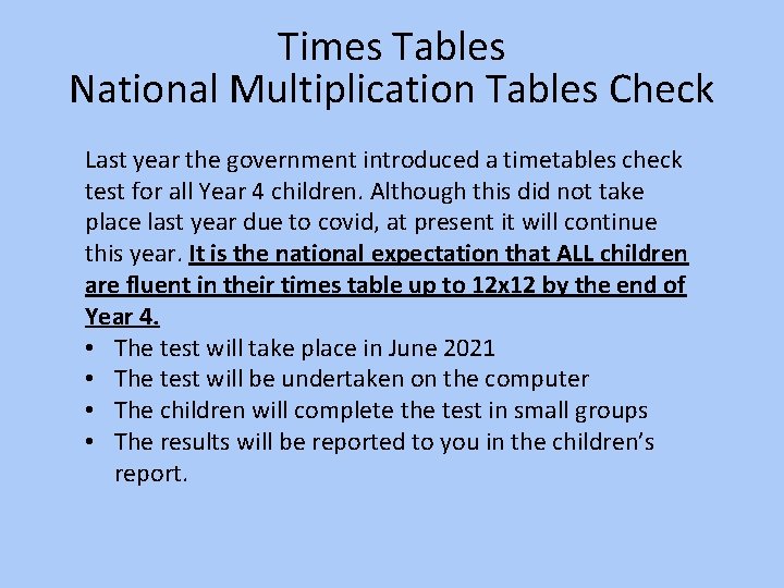 Times Tables National Multiplication Tables Check Last year the government introduced a timetables check