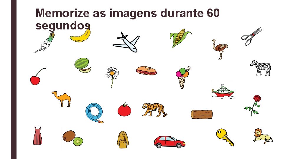 Memorize as imagens durante 60 segundos 