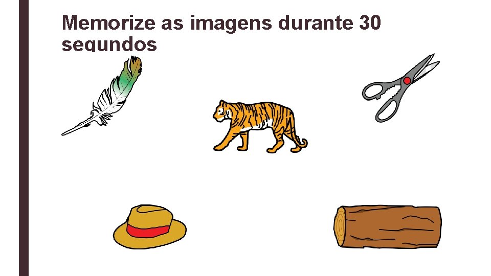 Memorize as imagens durante 30 segundos 