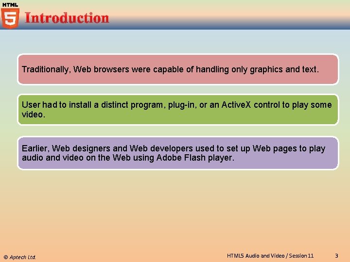 Traditionally, Web browsers were capable of handling only graphics and text. User had to