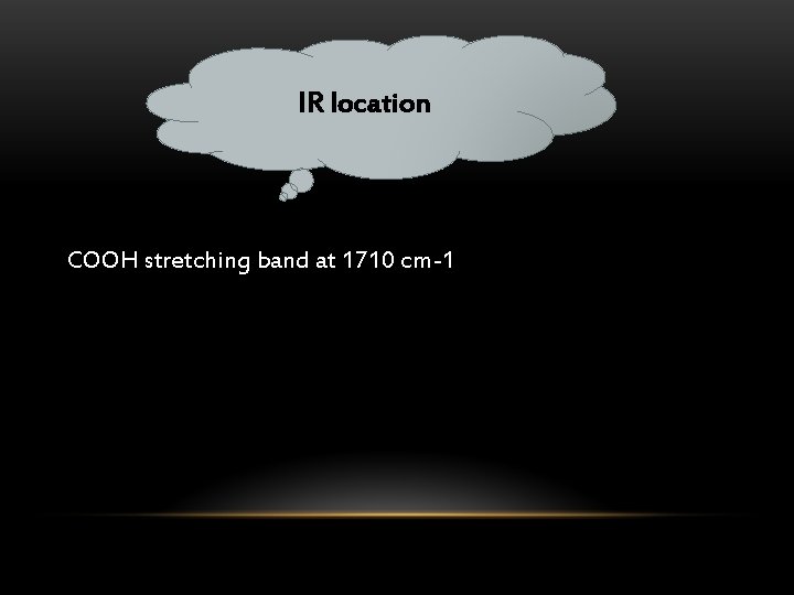 IR location COOH stretching band at 1710 cm-1 