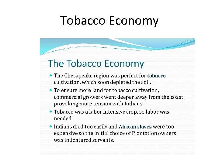 Tobacco Economy 
