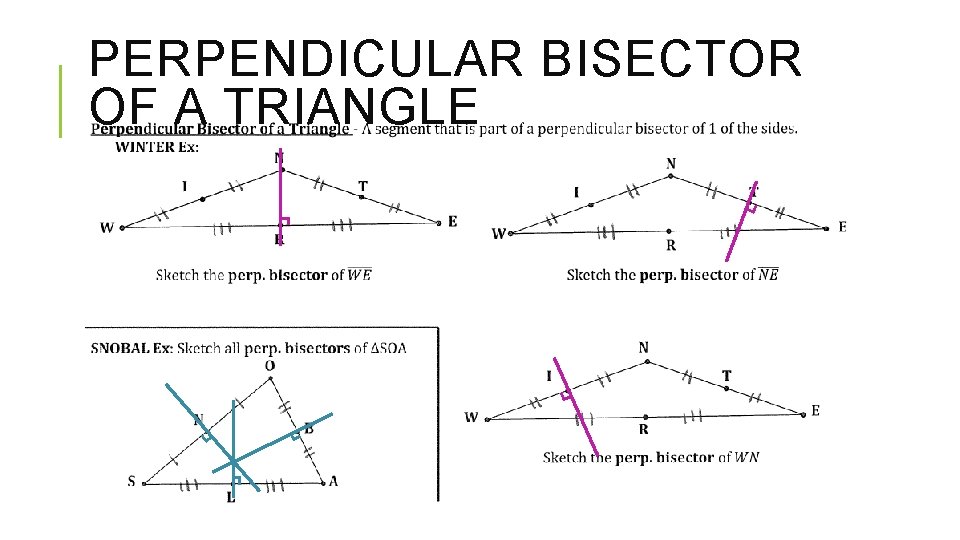 PERPENDICULAR BISECTOR OF A TRIANGLE 