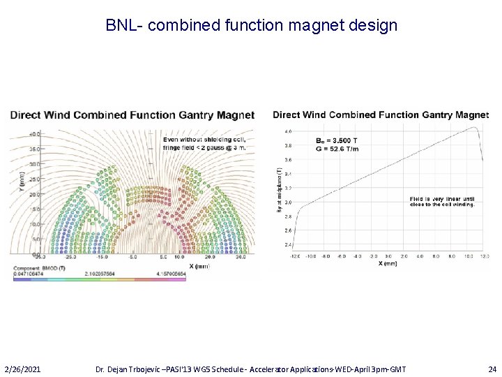 BNL- combined function magnet design 2/26/2021 Dr. Dejan Trbojevic –PASI'13 WG 5 Schedule -