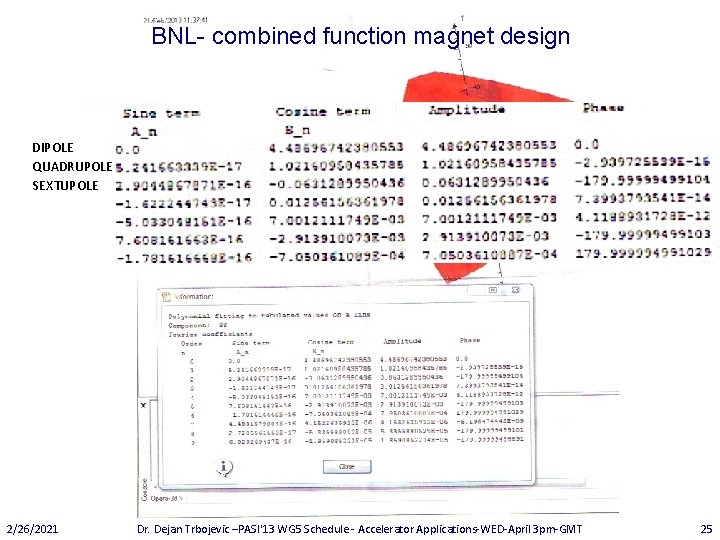 BNL- combined function magnet design DIPOLE QUADRUPOLE SEXTUPOLE 2/26/2021 Dr. Dejan Trbojevic –PASI'13 WG